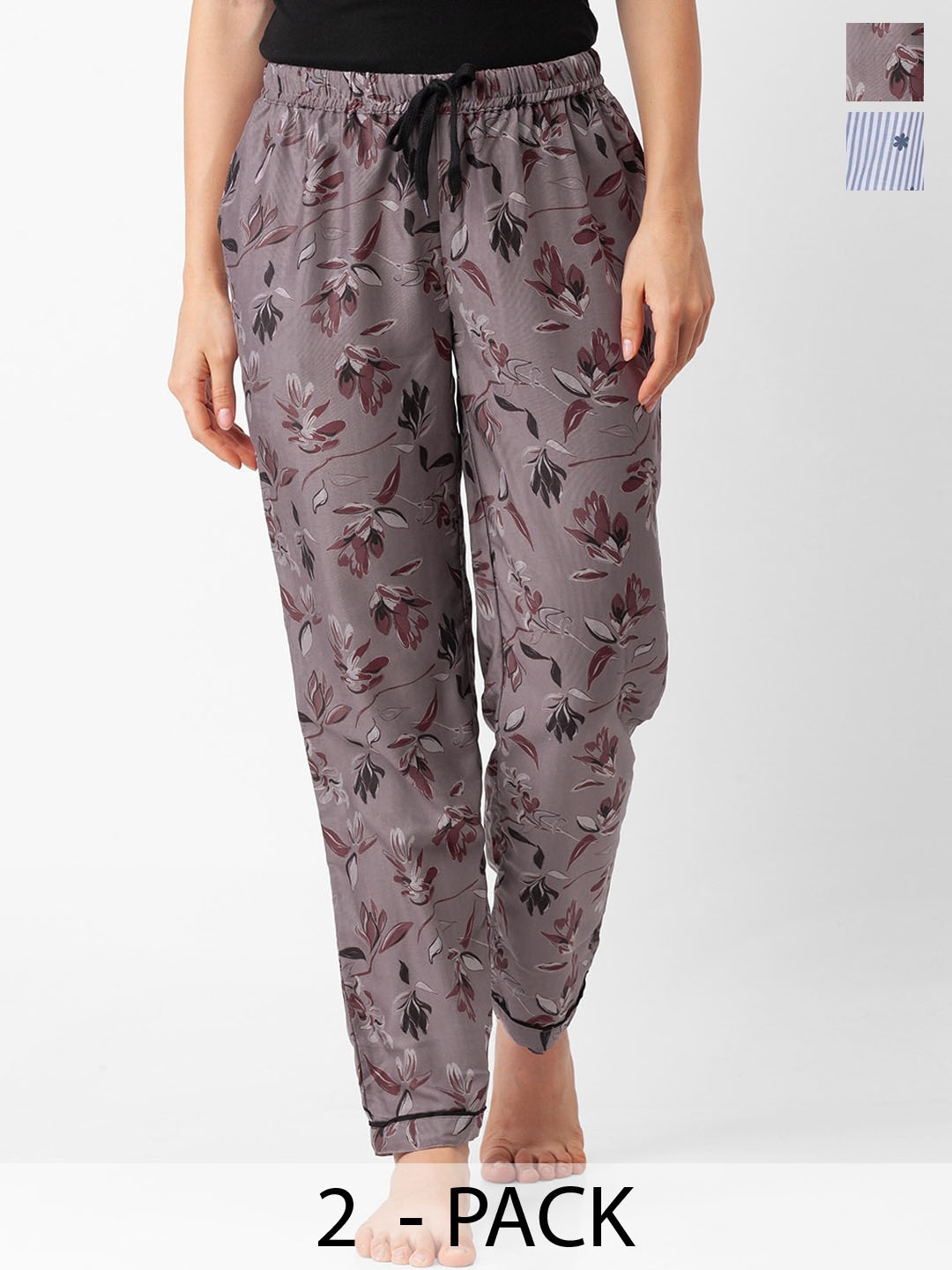 

FashionRack Pack Of 2 Printed Lounge Pants, Blue