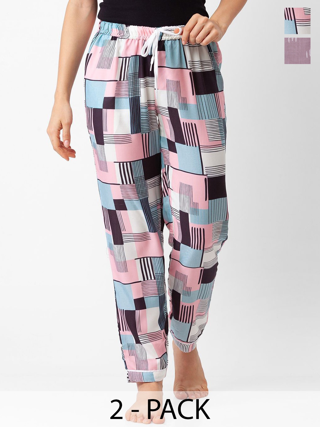 

FashionRack Pack Of 2 Printed Lounge Pants, Mauve