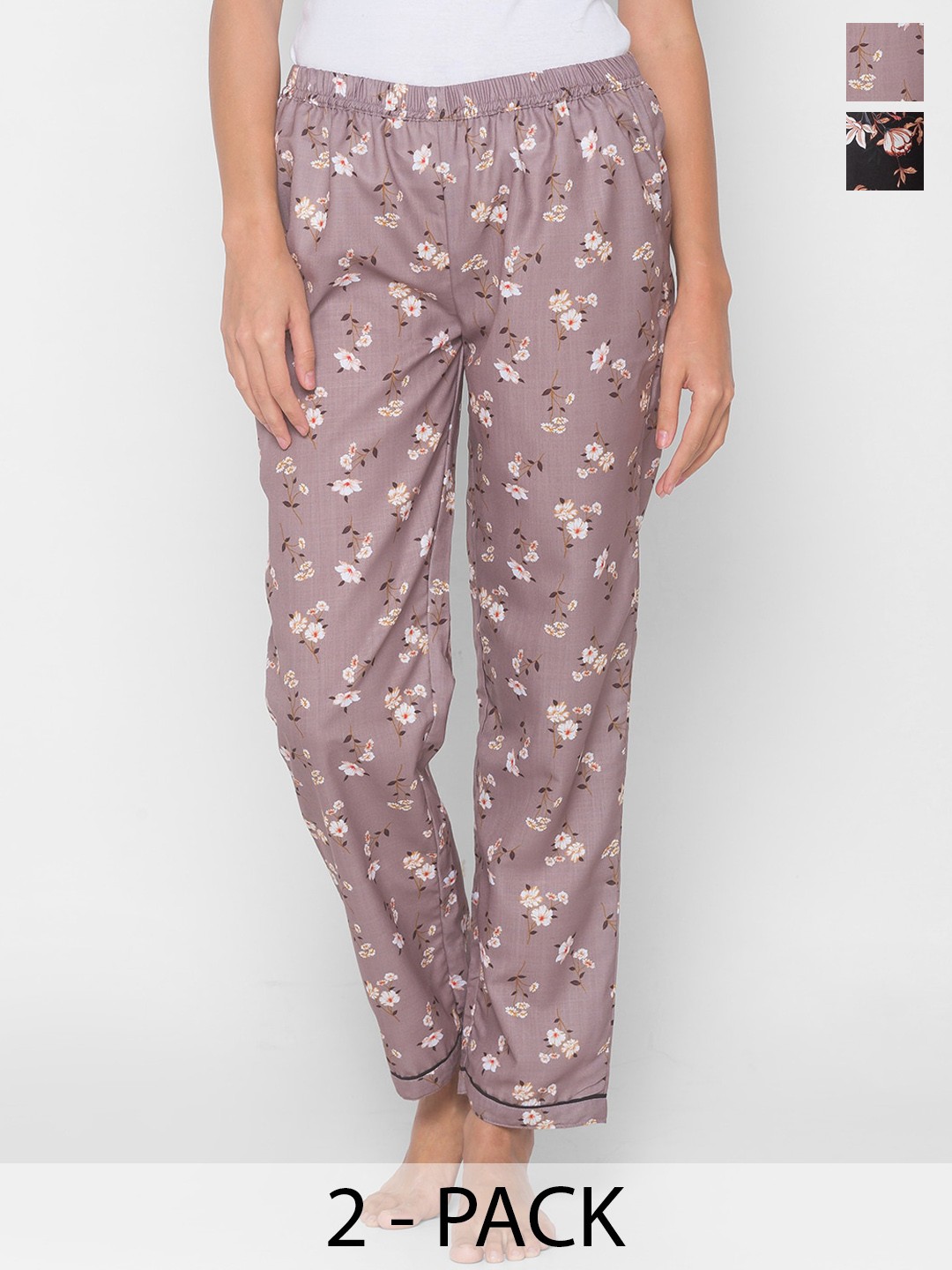 

FashionRack Pack Of 2 Printed Lounge Pants, Mauve