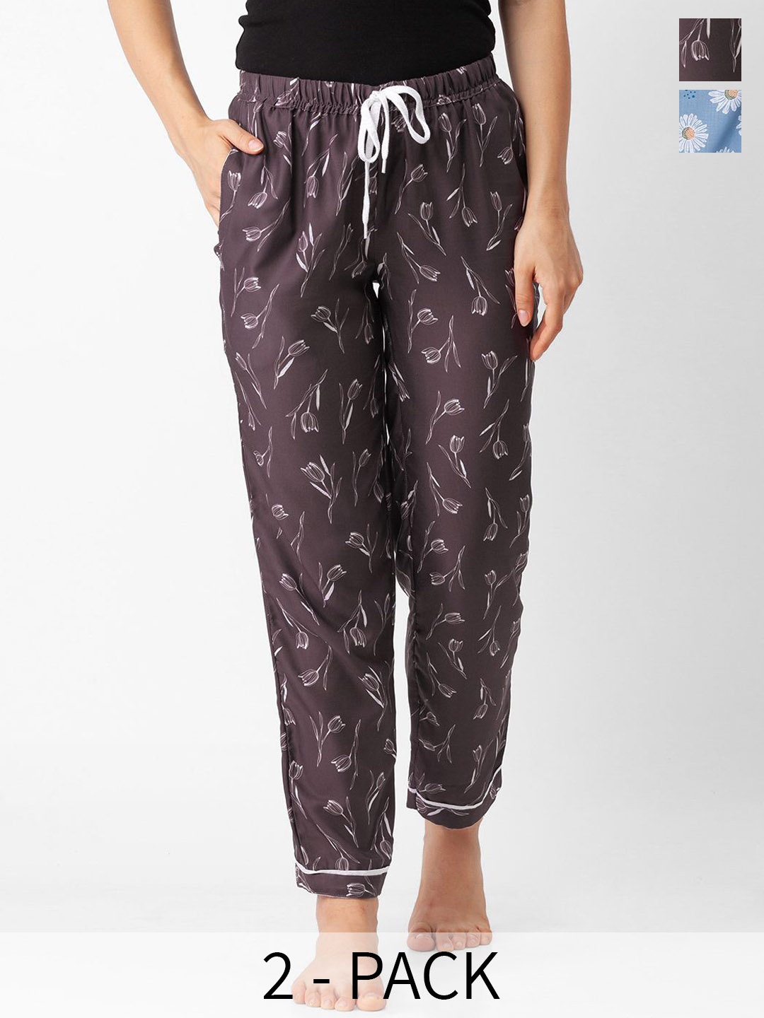 

FashionRack Pack Of 2 Printed Lounge Pants, Blue