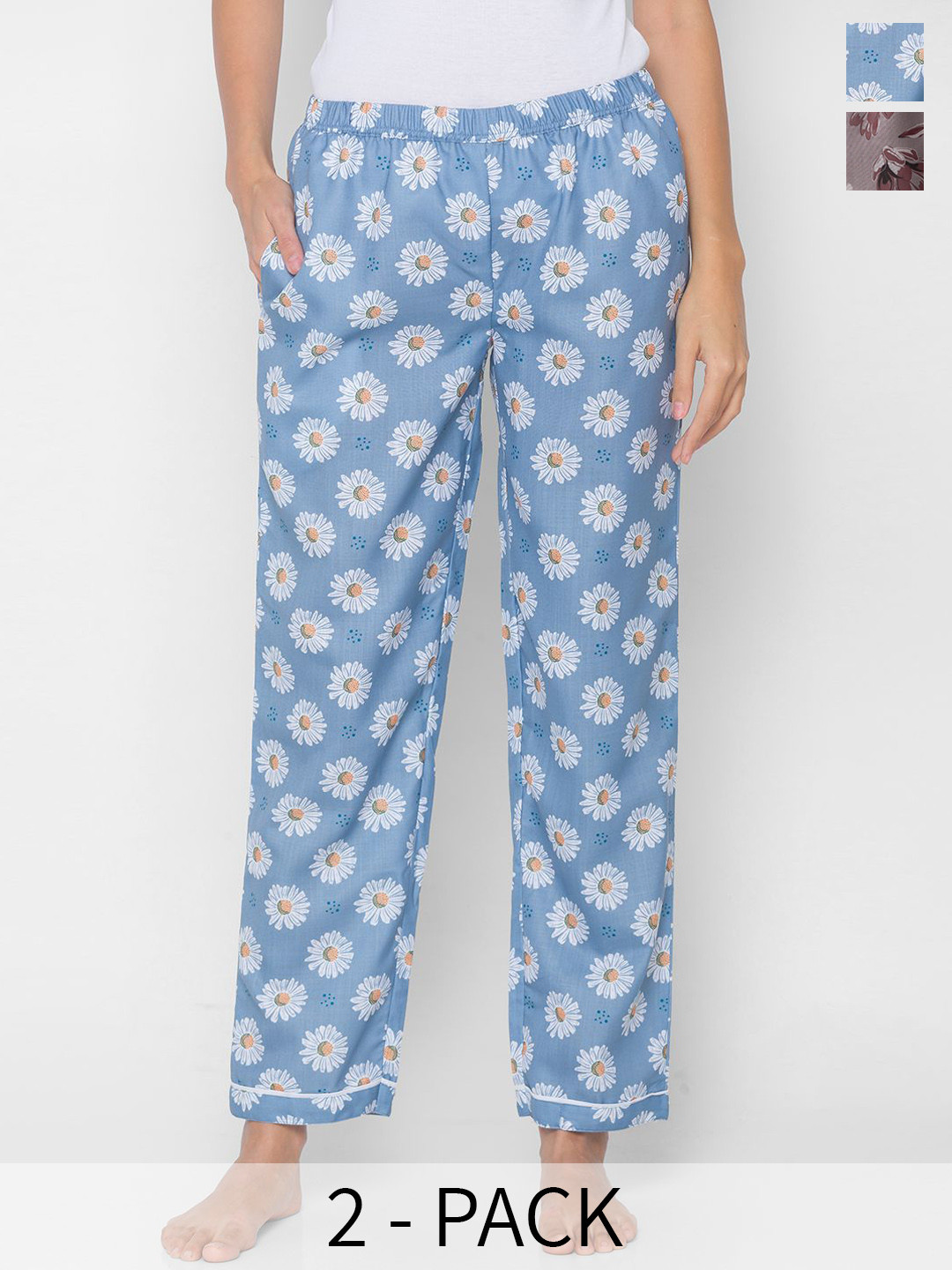 

FashionRack Pack Of 2 Printed Lounge Pants, Blue
