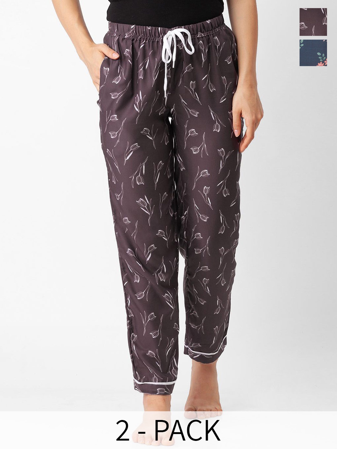 

FashionRack Pack Of 2 Printed Lounge Pants, Blue