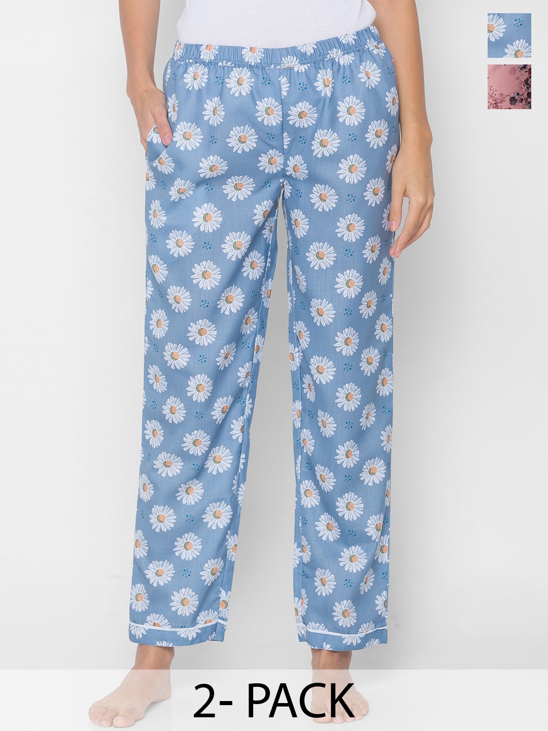 

FashionRack Pack Of 2 Printed Lounge Pants, Blue