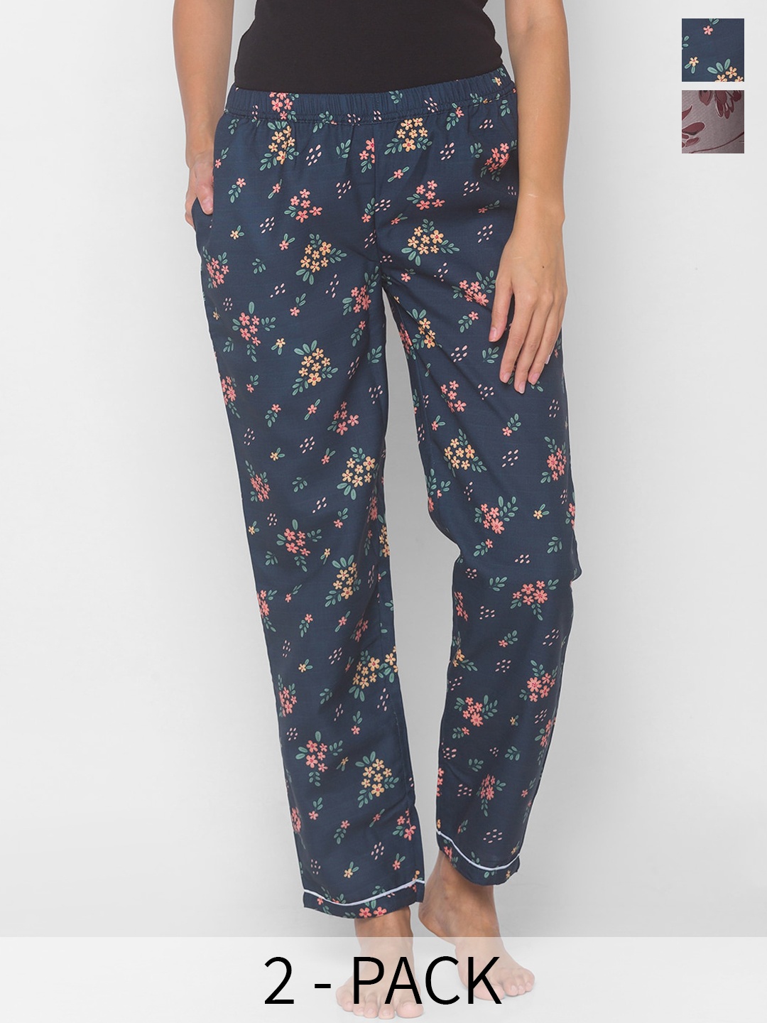 

FashionRack Pack Of 2 Printed Lounge Pants, Blue