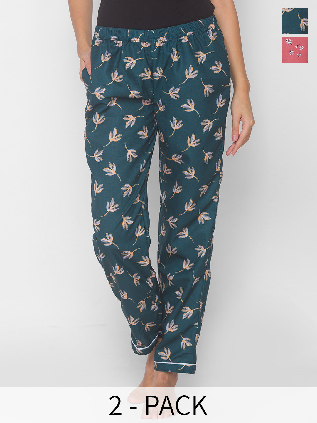 

FashionRack Pack Of 2 Printed Lounge Pants, Pink