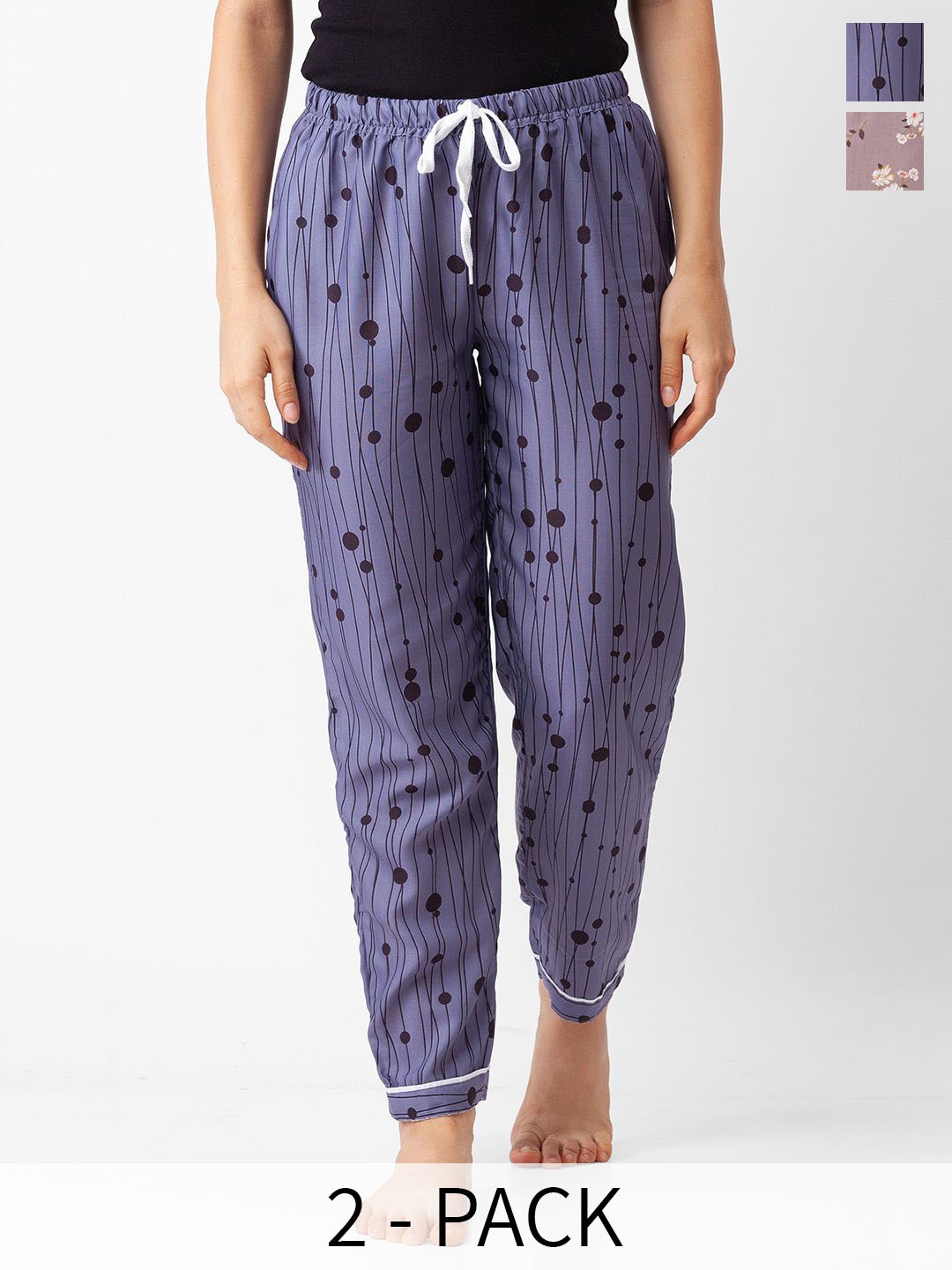 

FashionRack Pack Of 2 Printed Lounge Pants, Mauve