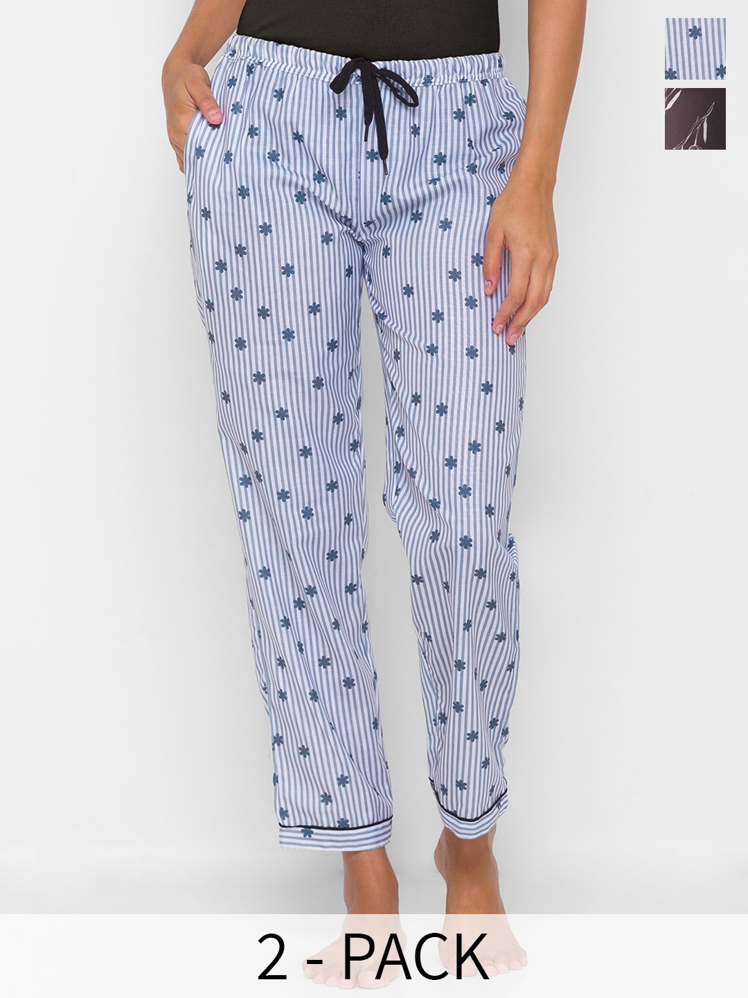 

FashionRack Pack Of 2 Printed Lounge Pants, Blue
