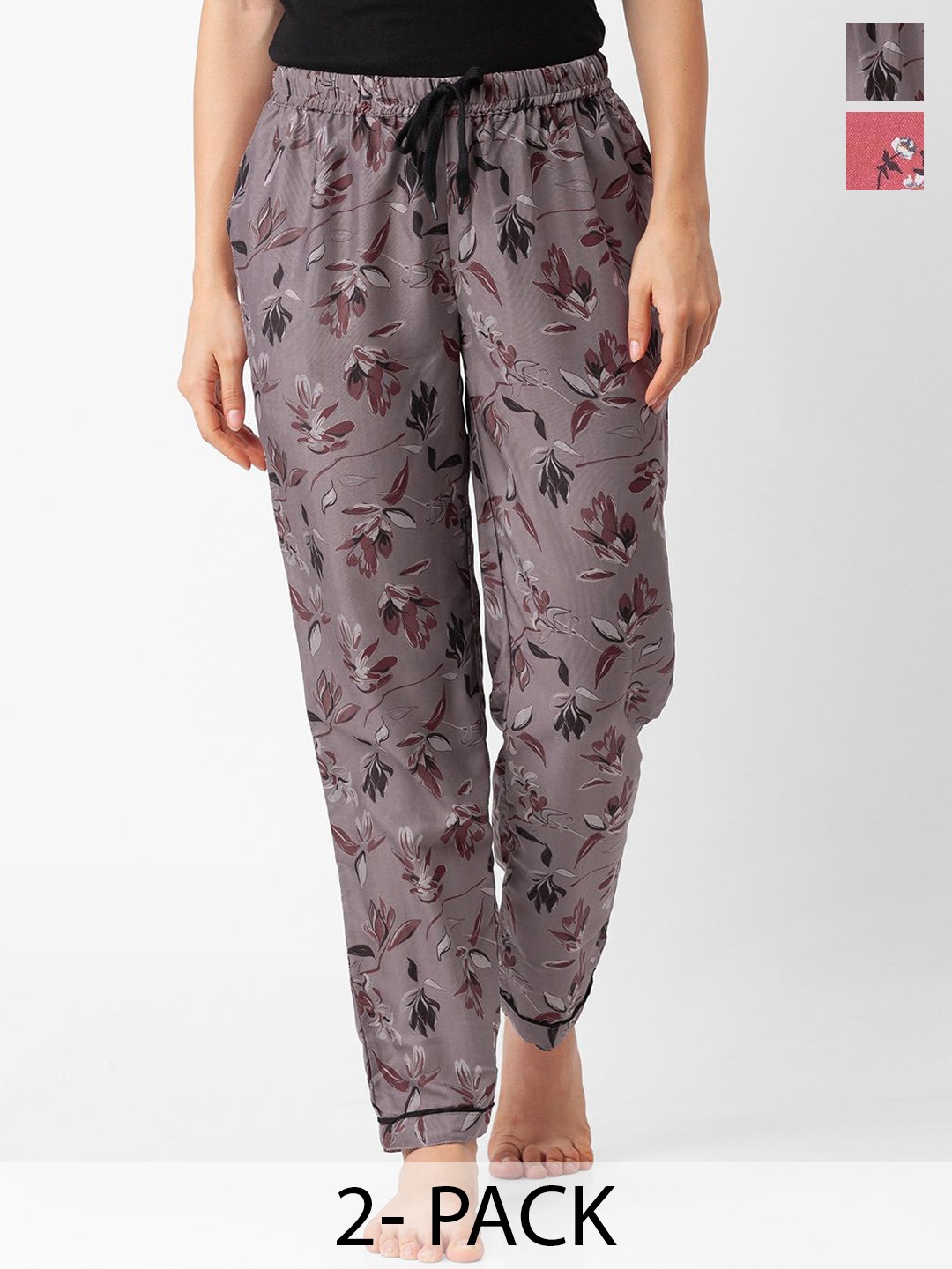 

FashionRack Pack Of 2 Printed Lounge Pants, Pink