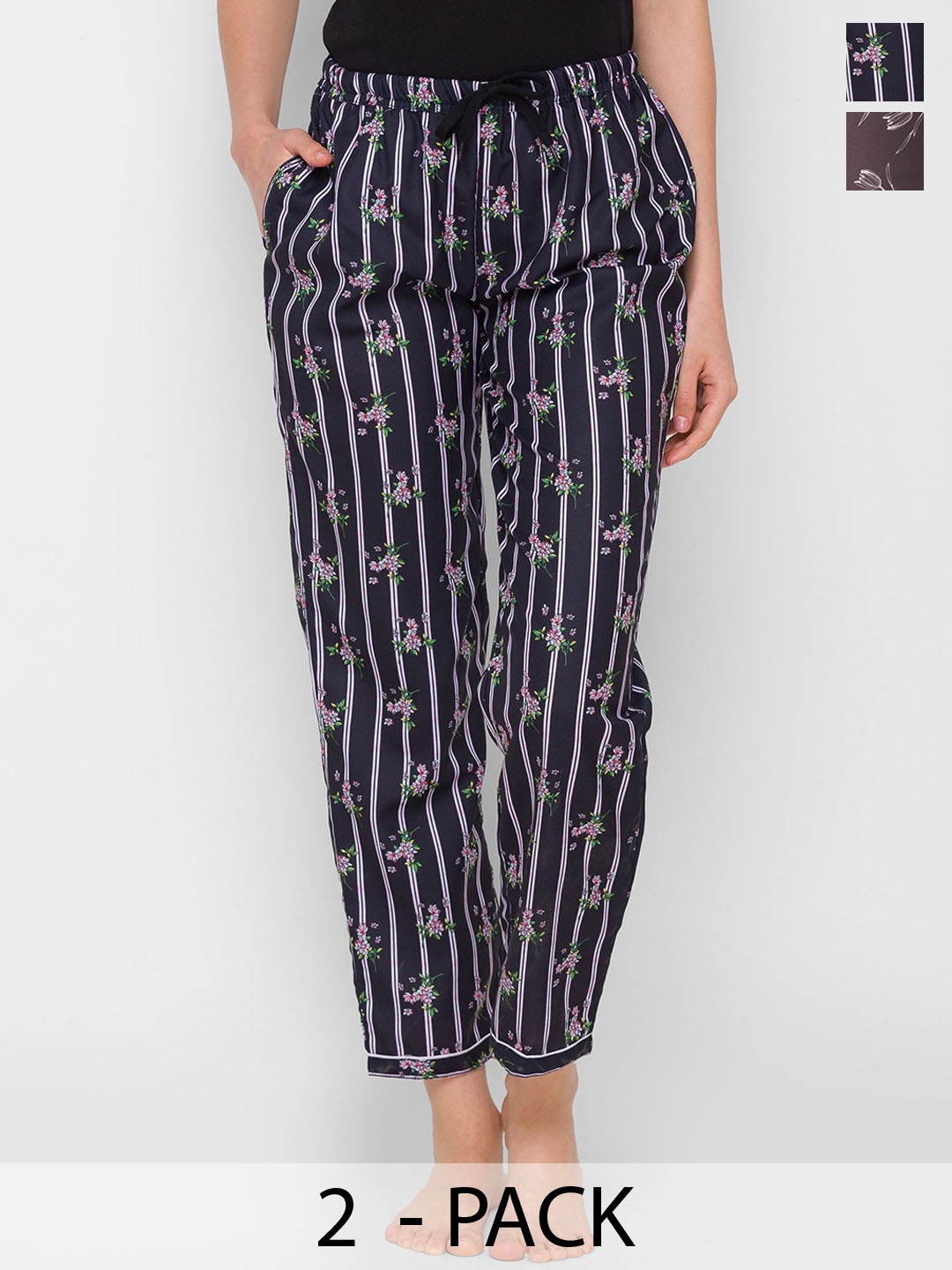 

FashionRack Pack Of 2 Printed Lounge Pants, Brown