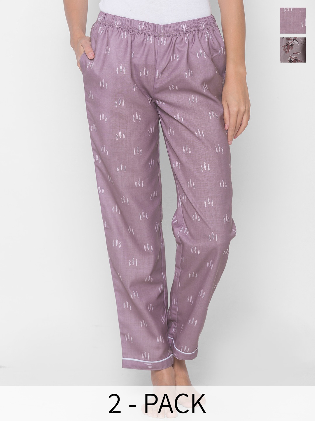 

FashionRack Pack Of 2 Printed Lounge Pants, Grey