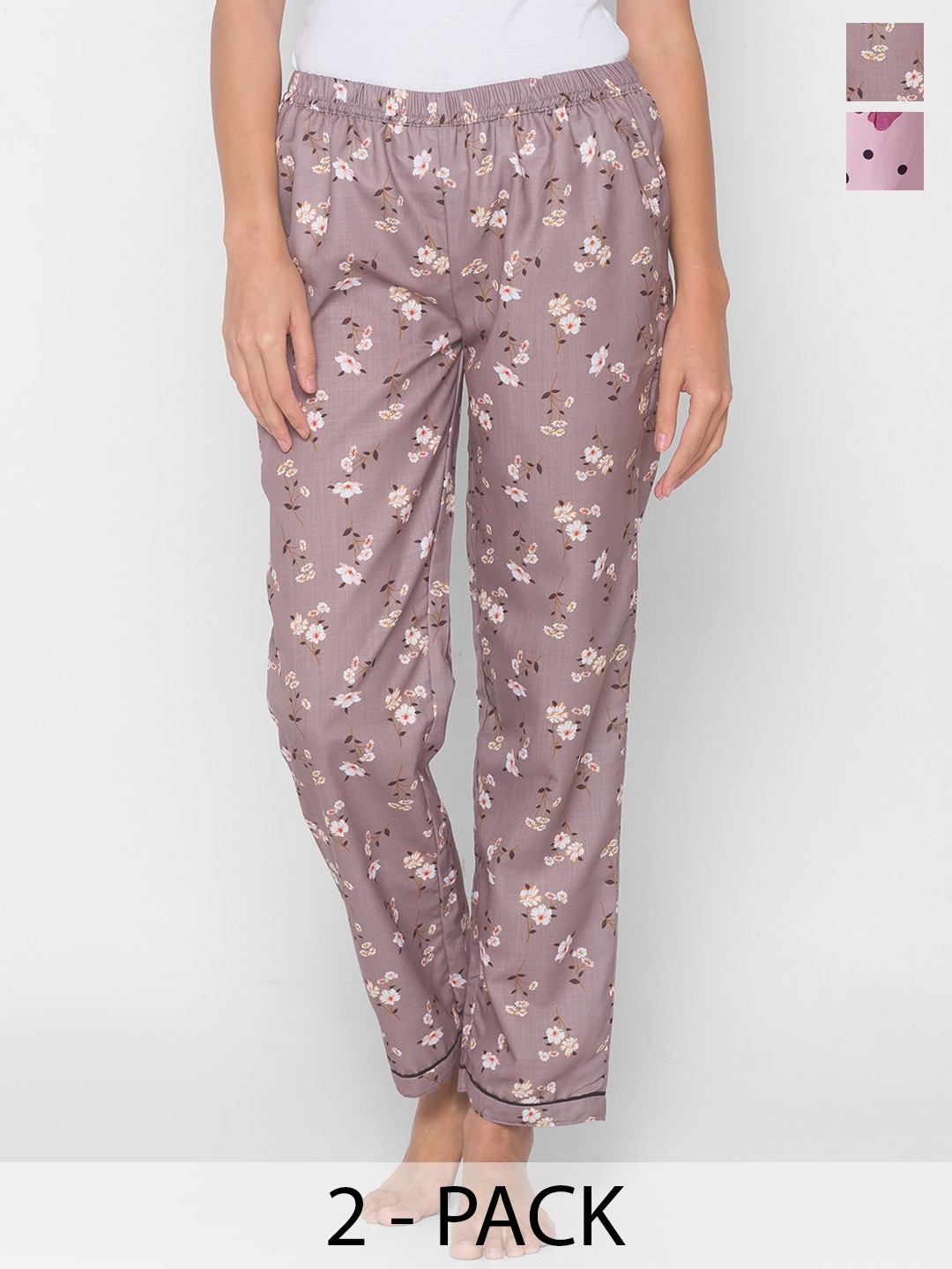 

FashionRack Pack Of 2 Printed Lounge Pants, Pink