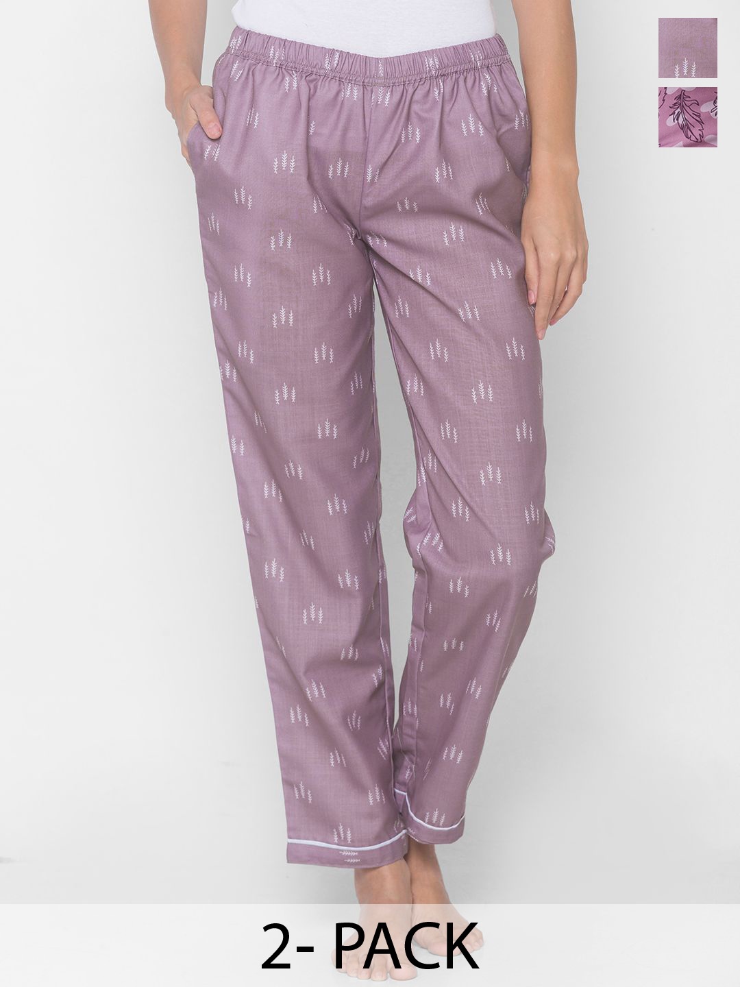 

FashionRack Pack Of 2 Printed Lounge Pants, Lavender