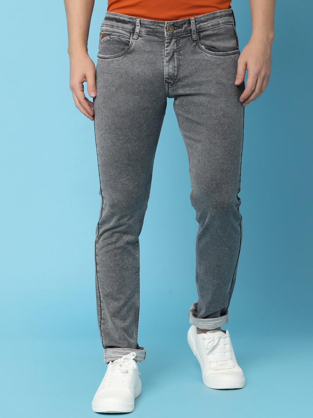 

V-Mart Men Denim Mid-Rise J Slim Fit Jeans, Grey
