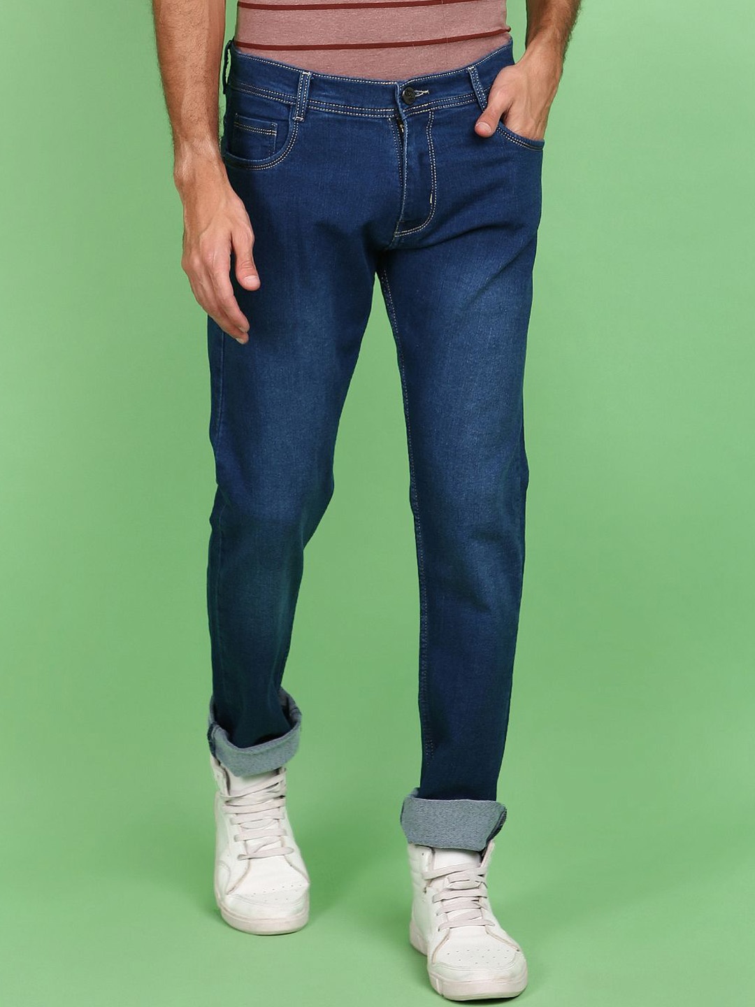 

V-Mart Men Slim Fit Light Fade Mid-Rise Jeans, Blue
