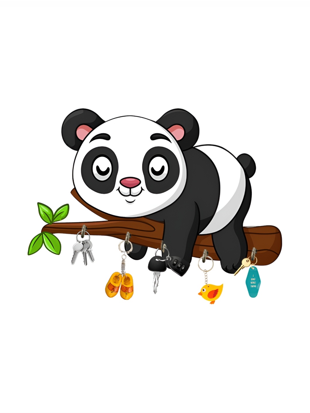 

WALLMAX Brown & White Baby Panda Key Holder