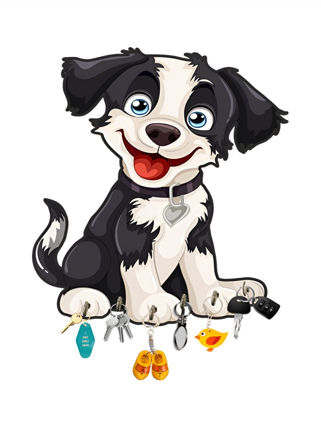 

WALLMAX White & Black Doggy Style Key Holder With Metal Hook