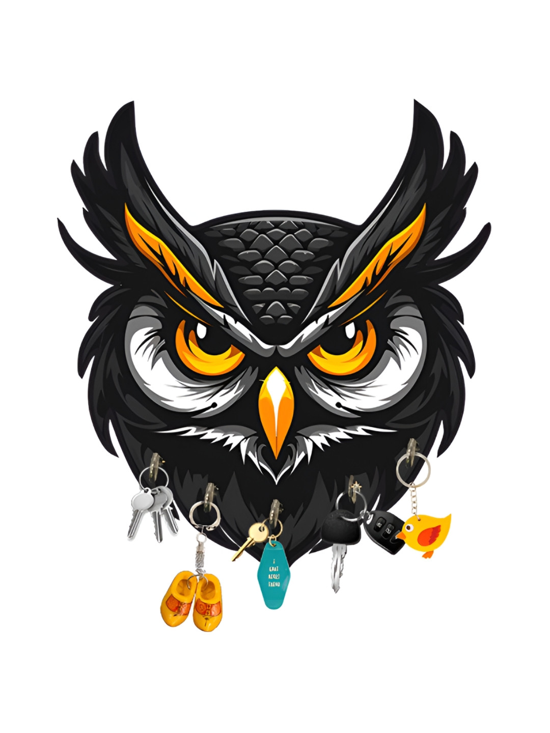 

WALLMAX Black Owl Key Holder With Metal Hook