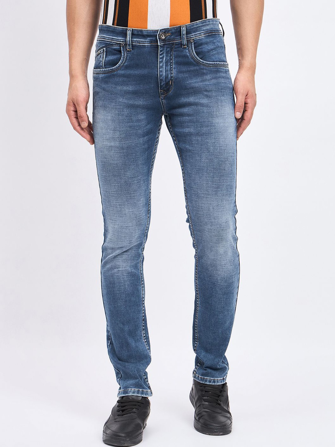

Duke Men Regular Fit Heavy Fade Stretchable Jeans, Blue