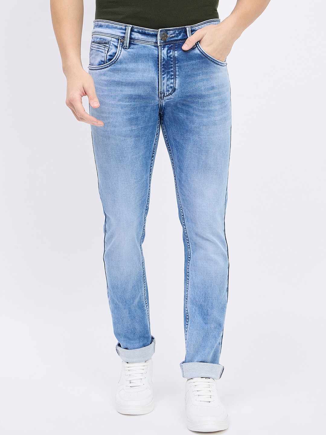 

Duke Men Regular Fit Heavy Fade Stretchable Jeans, Blue