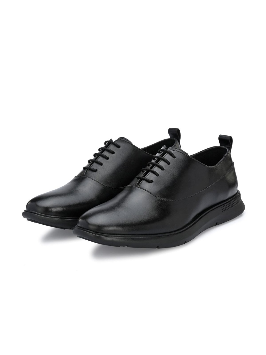 

LEGWORK Men Leather Formal Oxfords Shoes, Black