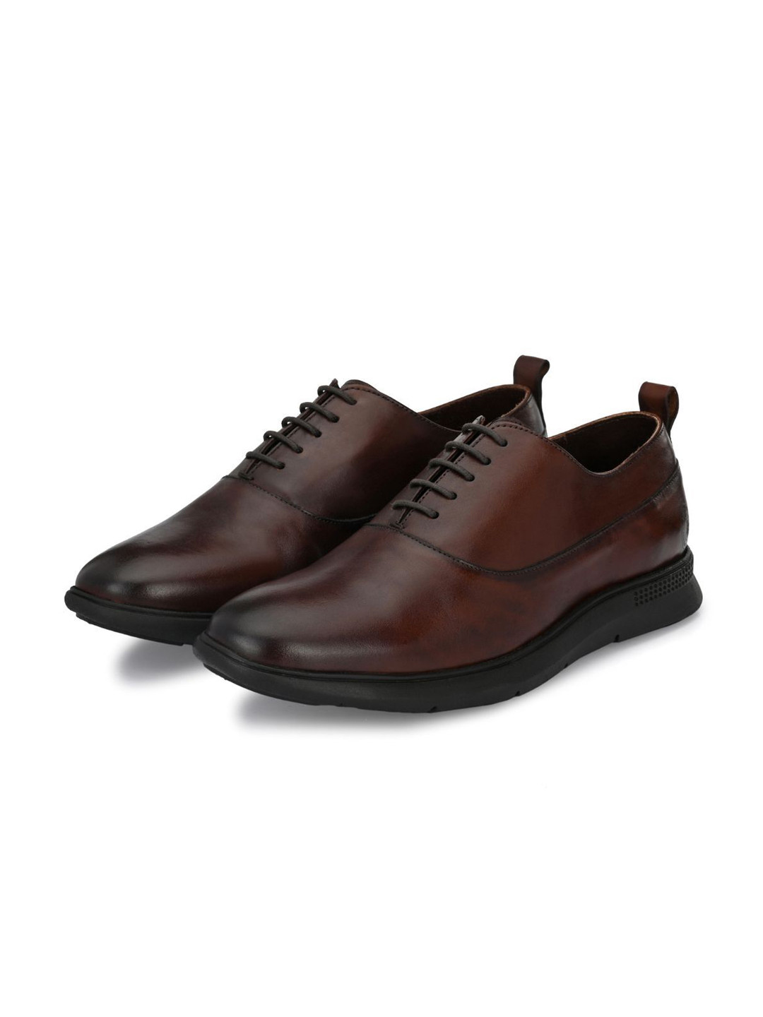 

LEGWORK Men Leather Formal Oxfords Shoes, Brown
