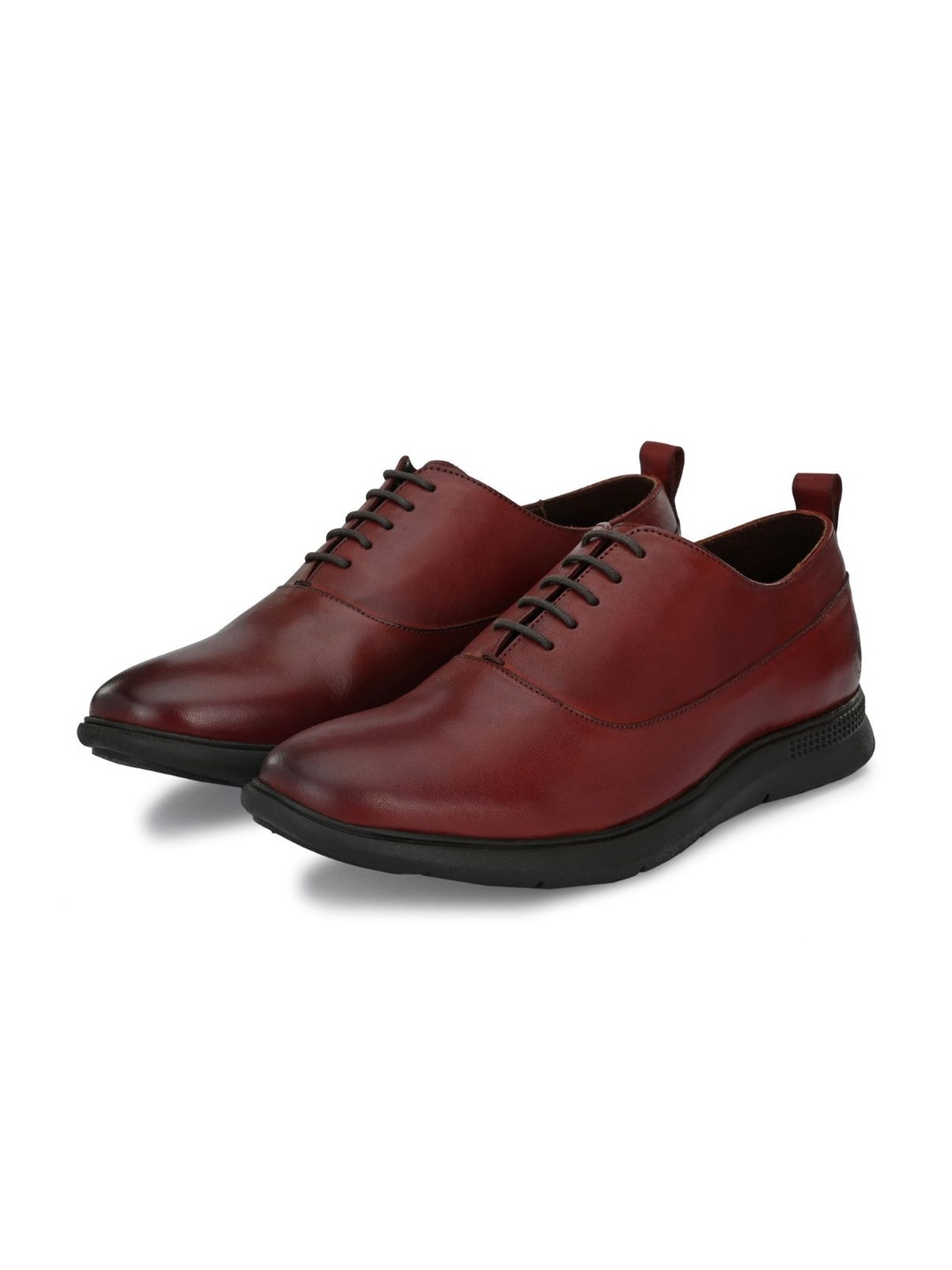 

LEGWORK Men Leather Formal Oxfords Shoes, Red