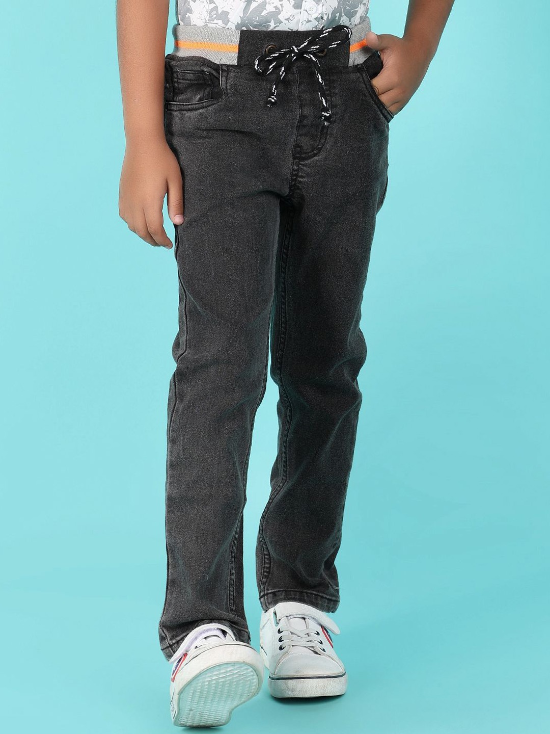 

V-Mart Boys Low Distress Jeans, Black