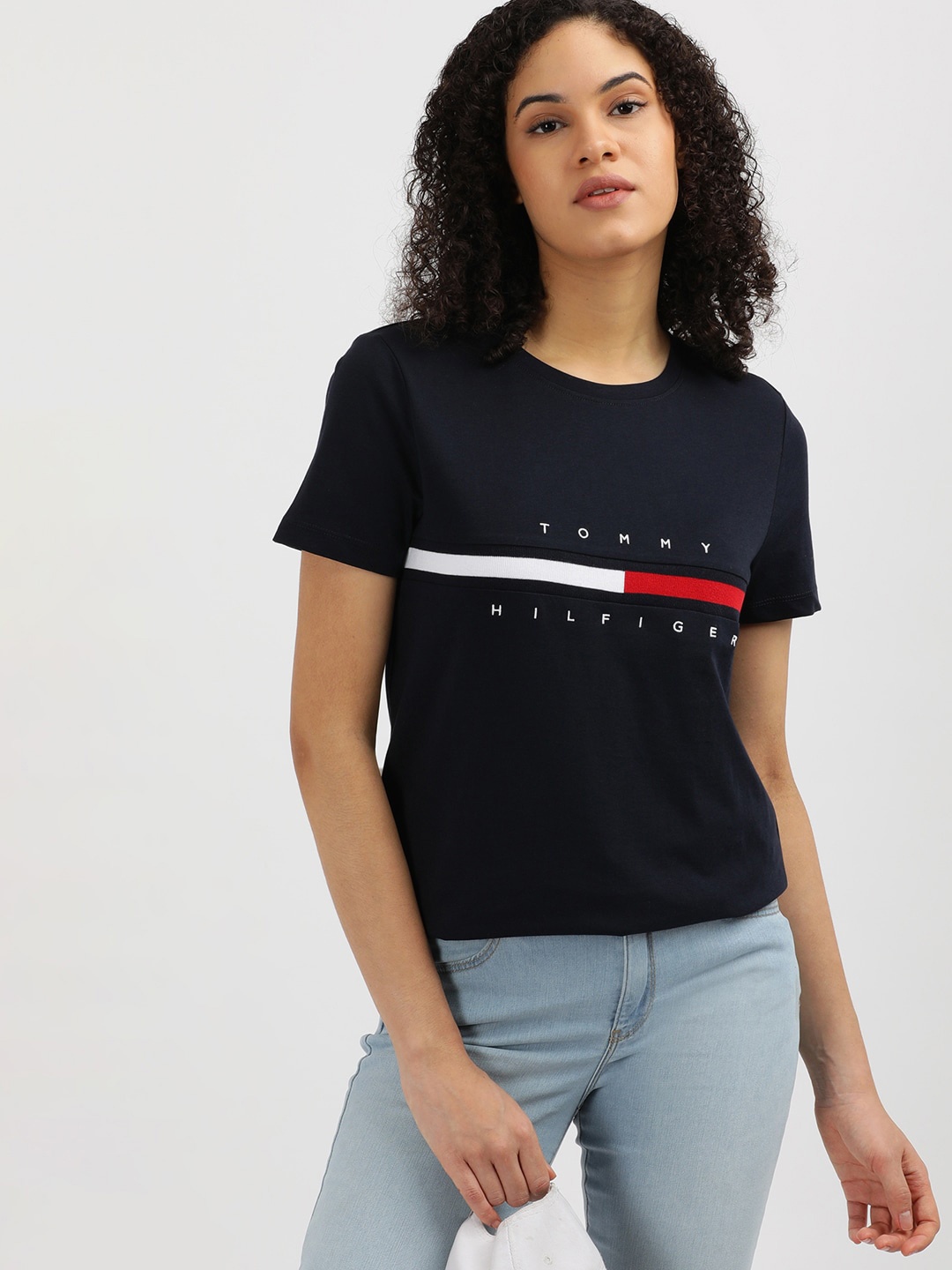 

Tommy Hilfiger Women Printed Pockets T-shirt, Blue