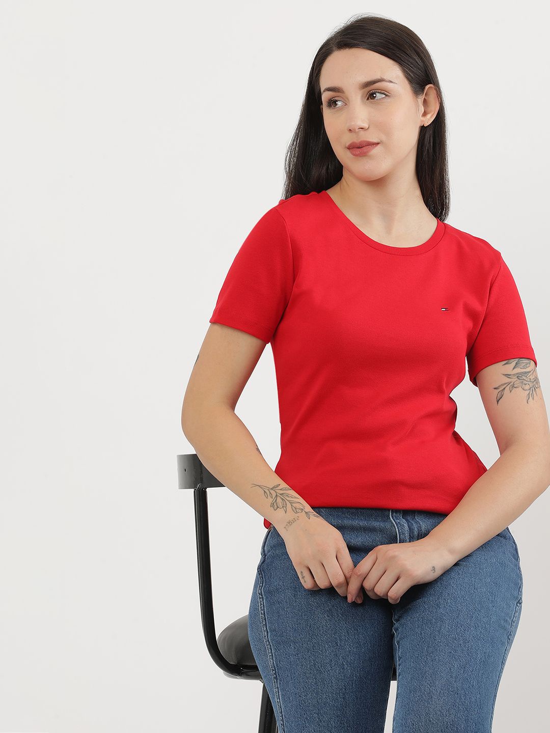 

Tommy Hilfiger Women Pockets T-shirt, Red