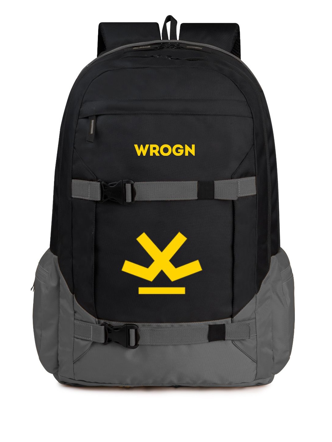 

WROGN Unisex Graphic Embroidered Backpack, Black