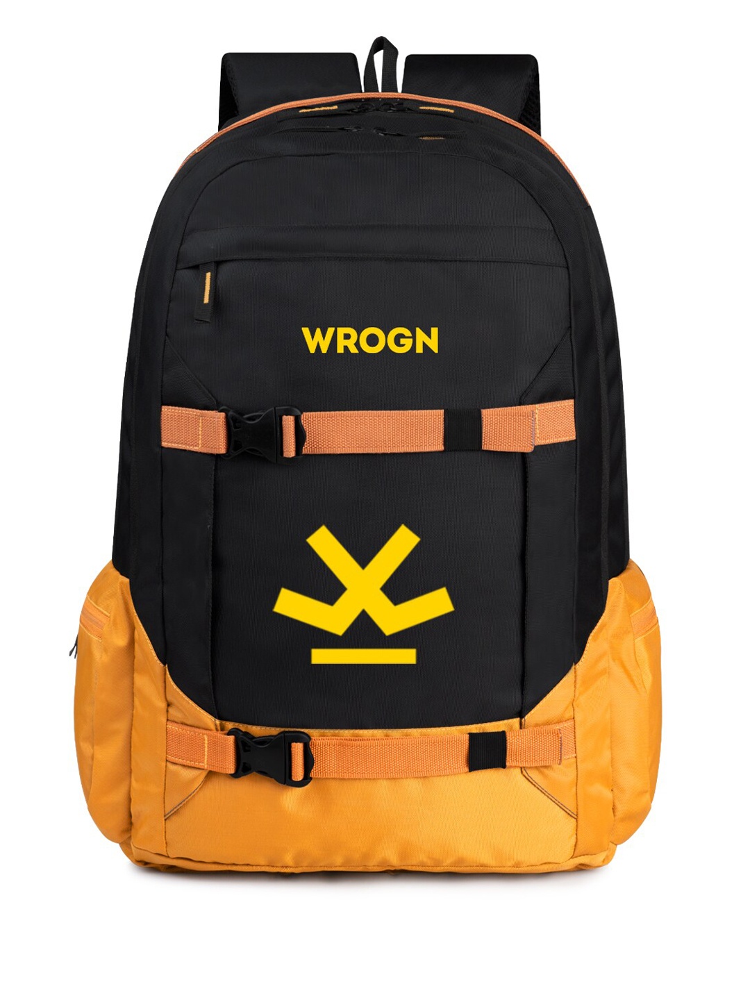

WROGN Unisex Brand Logo Embroidered Non-Padded Backpack, Black