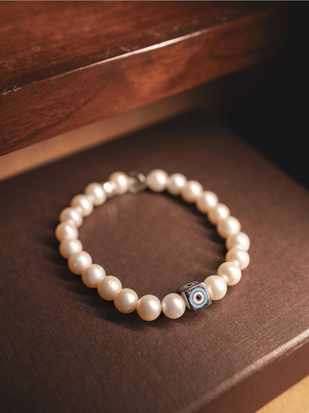 

Stone Story By Shruti Unisex Pearls Handcrafted Rhodium-Plated Bracelet, White