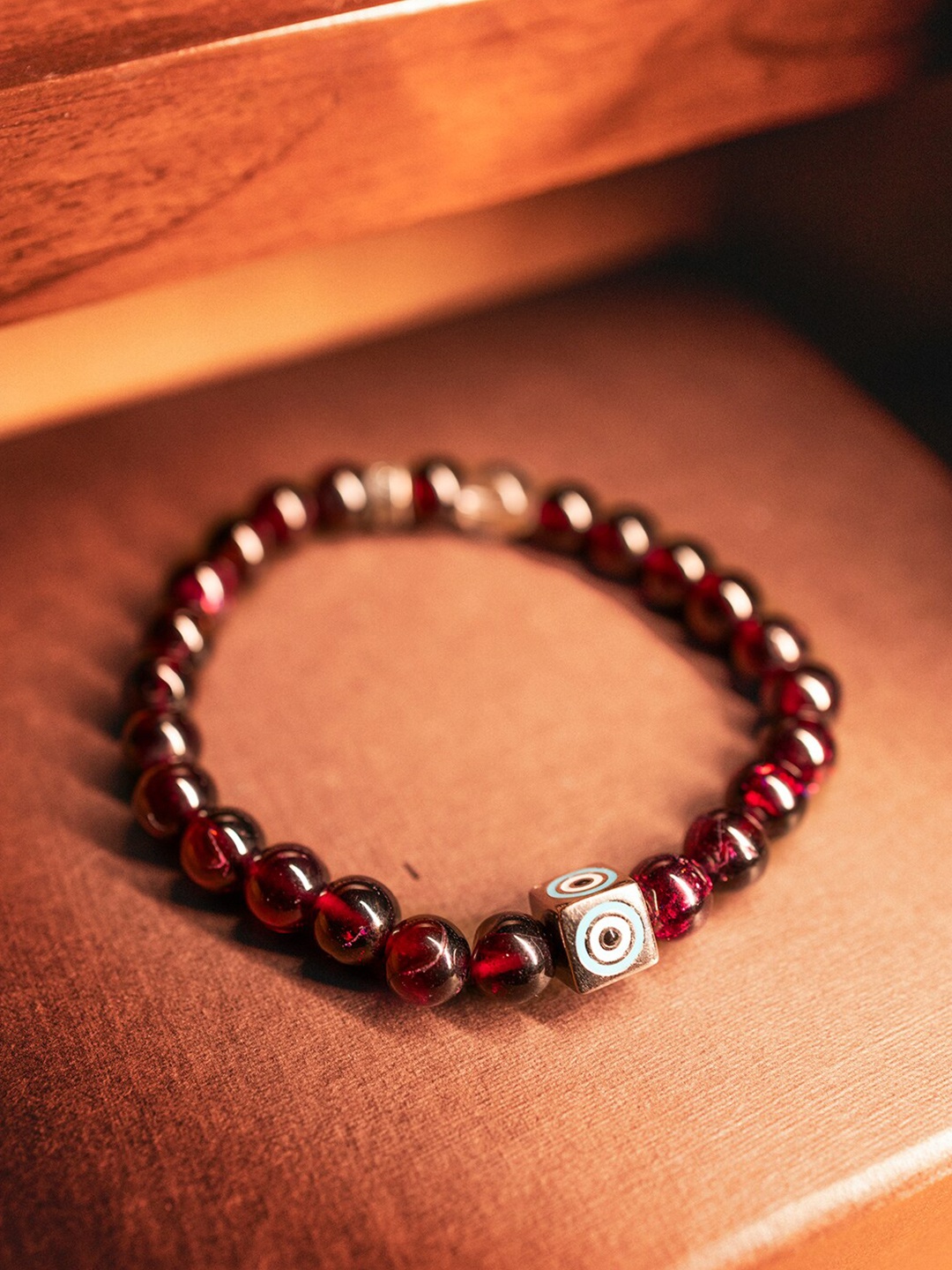 

Stone Story By Shruti Unisex Sterling Silver Garnet Rhodium-Plated Bracelet