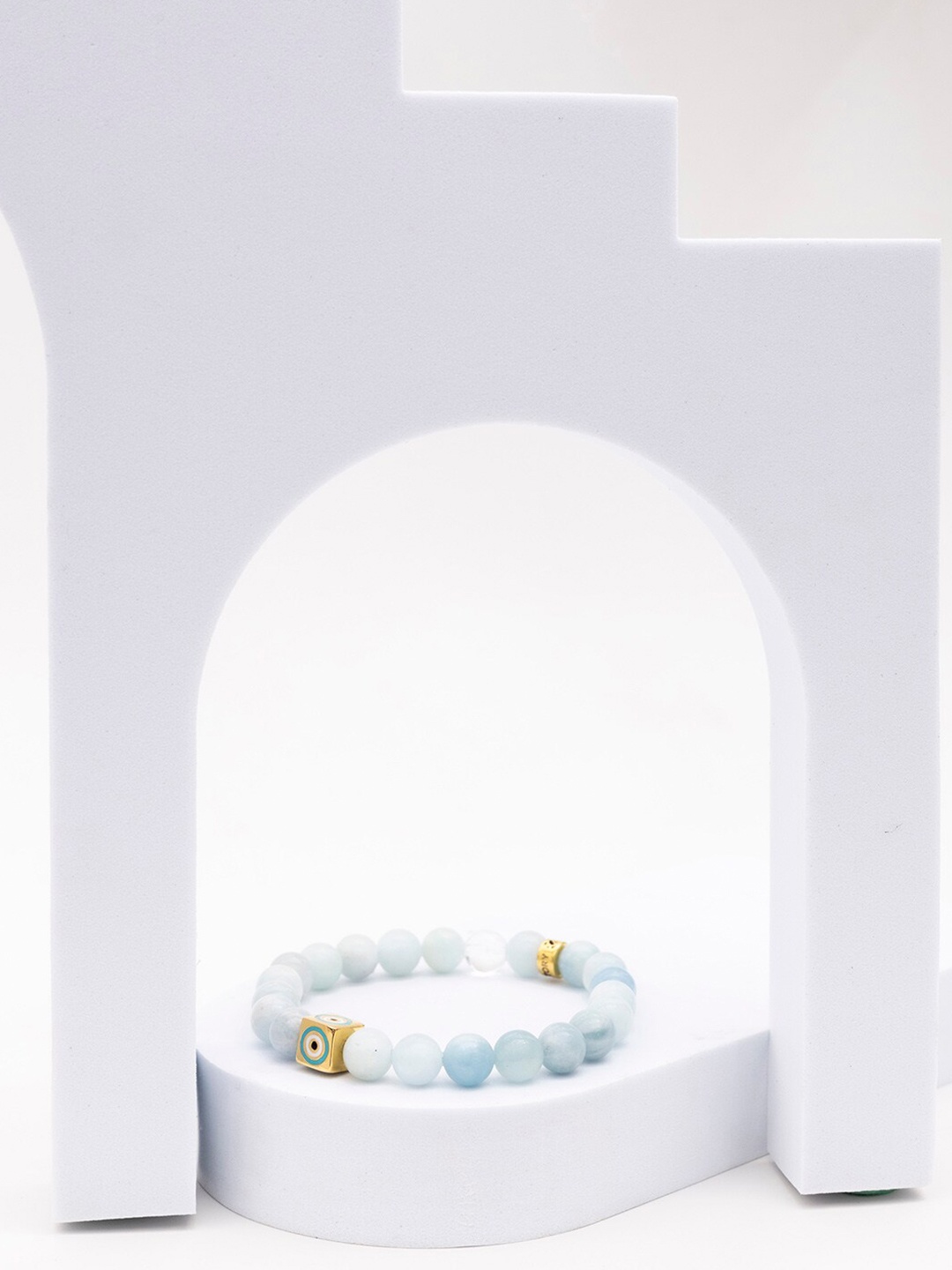

Stone Story By Shruti Unisex Sterling Silver Aquamarine Rhodium-Plated Bracelet, Blue