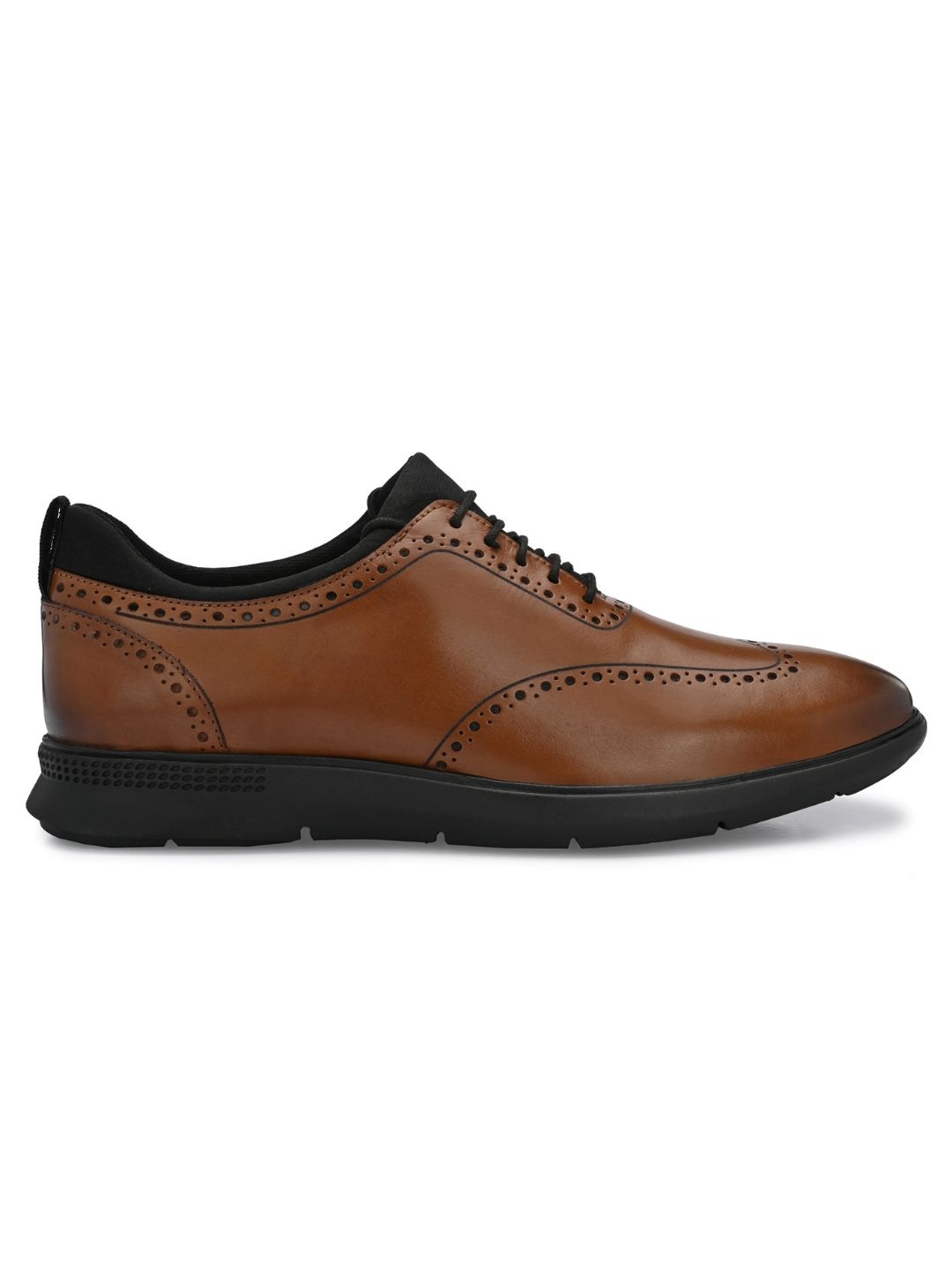 

LEGWORK Men Leather Formal Brogues, Tan