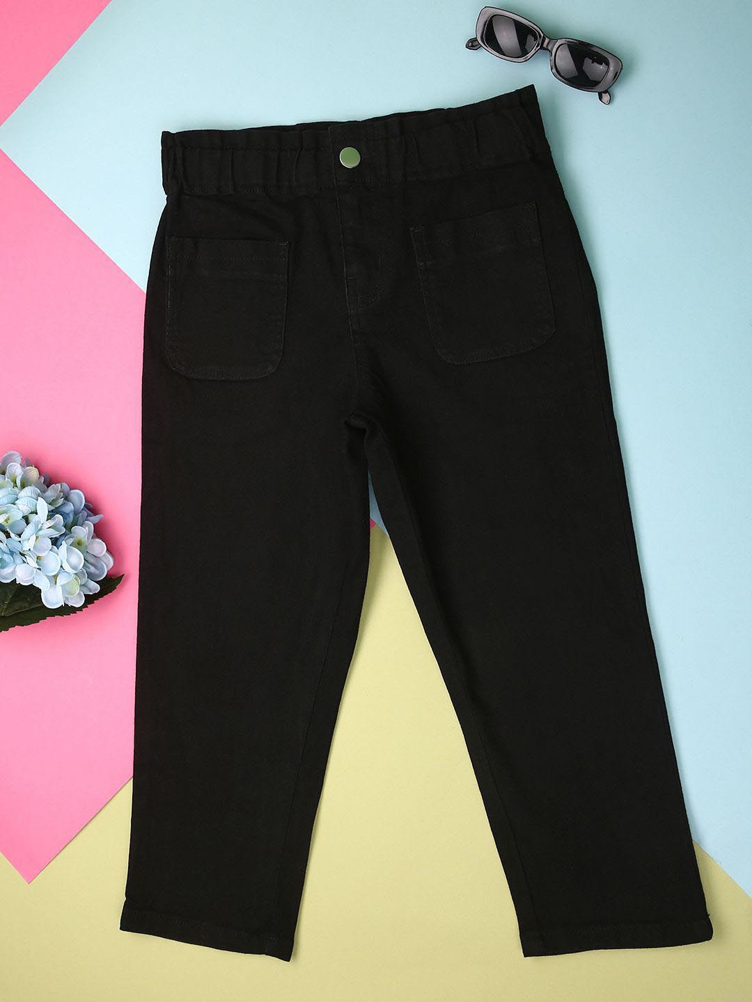

V-Mart Girls Slash Knee Jeans, Black