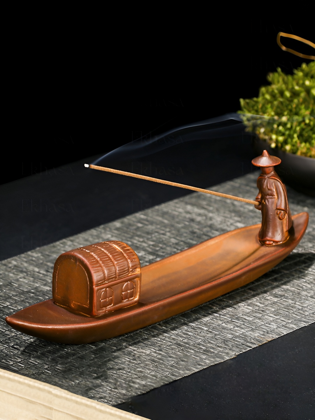 

Ekhasa Brown Ceramic Incense Stick Holder