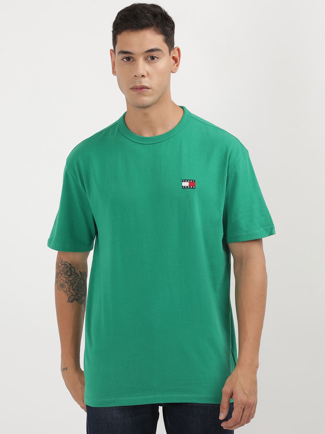 

Tommy Hilfiger Round Neck Short Sleeves Regular Fit Cotton T-shirt, Green