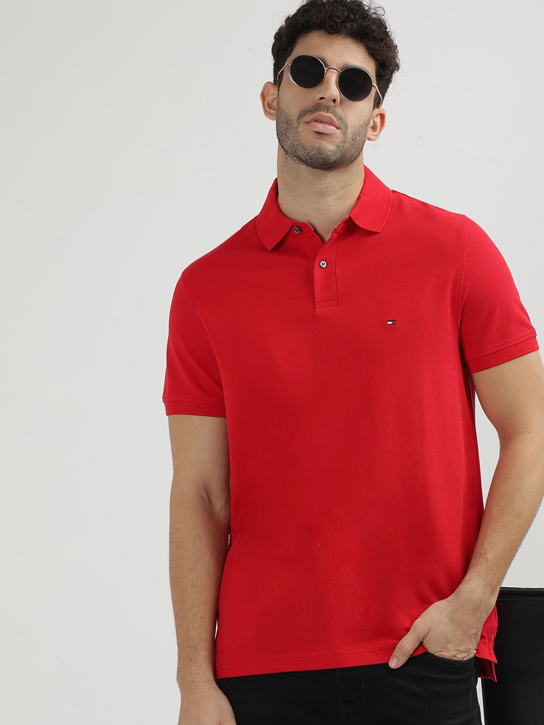 

Tommy Hilfiger Men Polo Collar T-shirt, Red