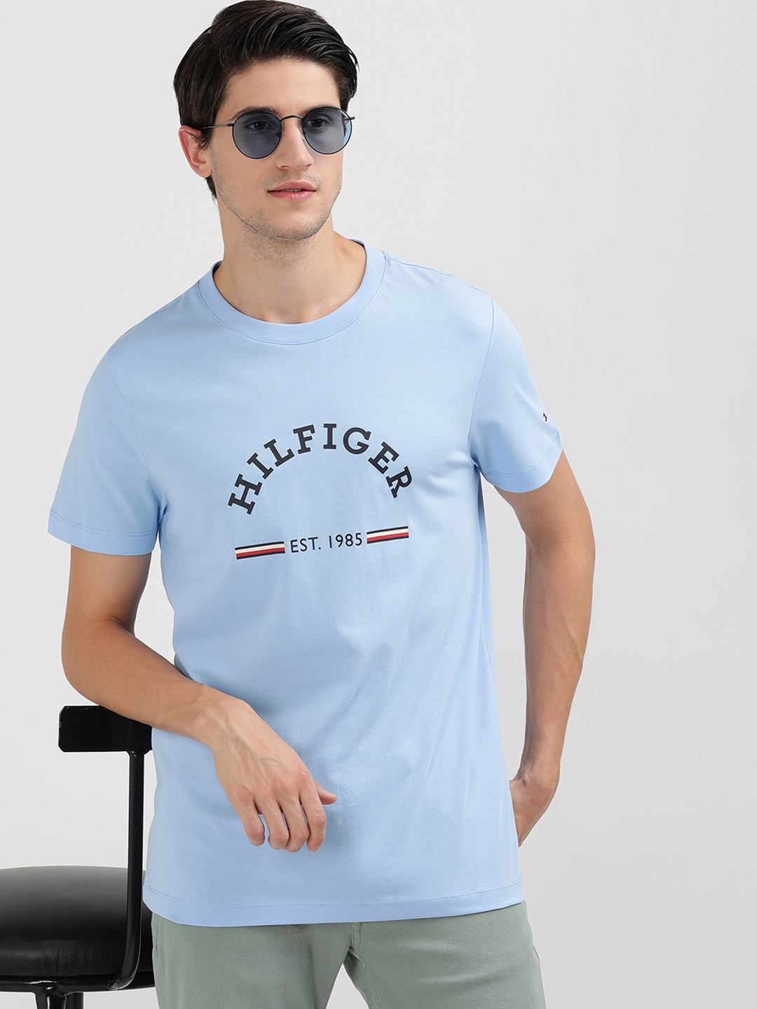 

Tommy Hilfiger Men Typography T-shirt, Blue