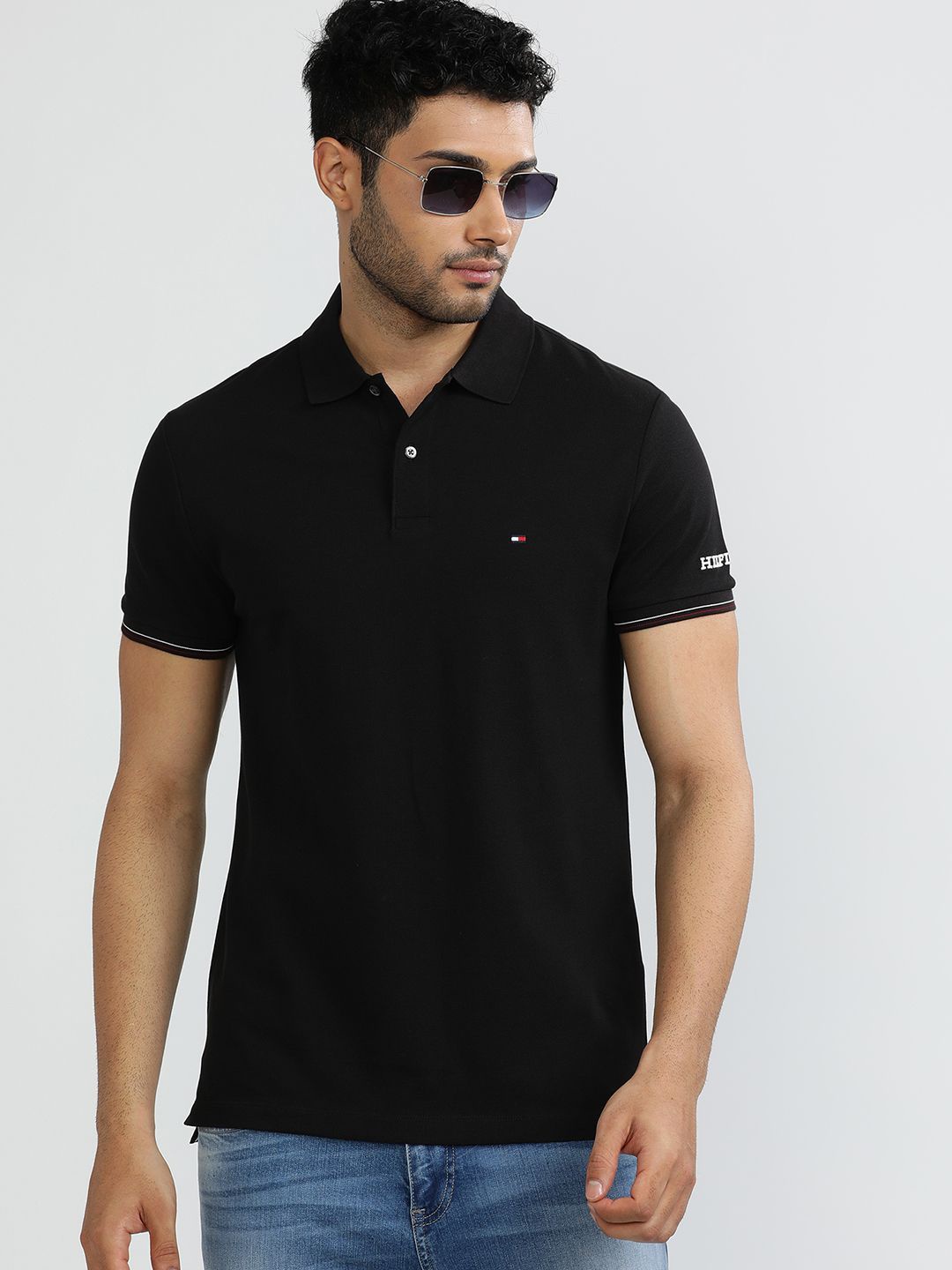 

Tommy Hilfiger Men Polo Collar Slim Fit T-shirt, Black