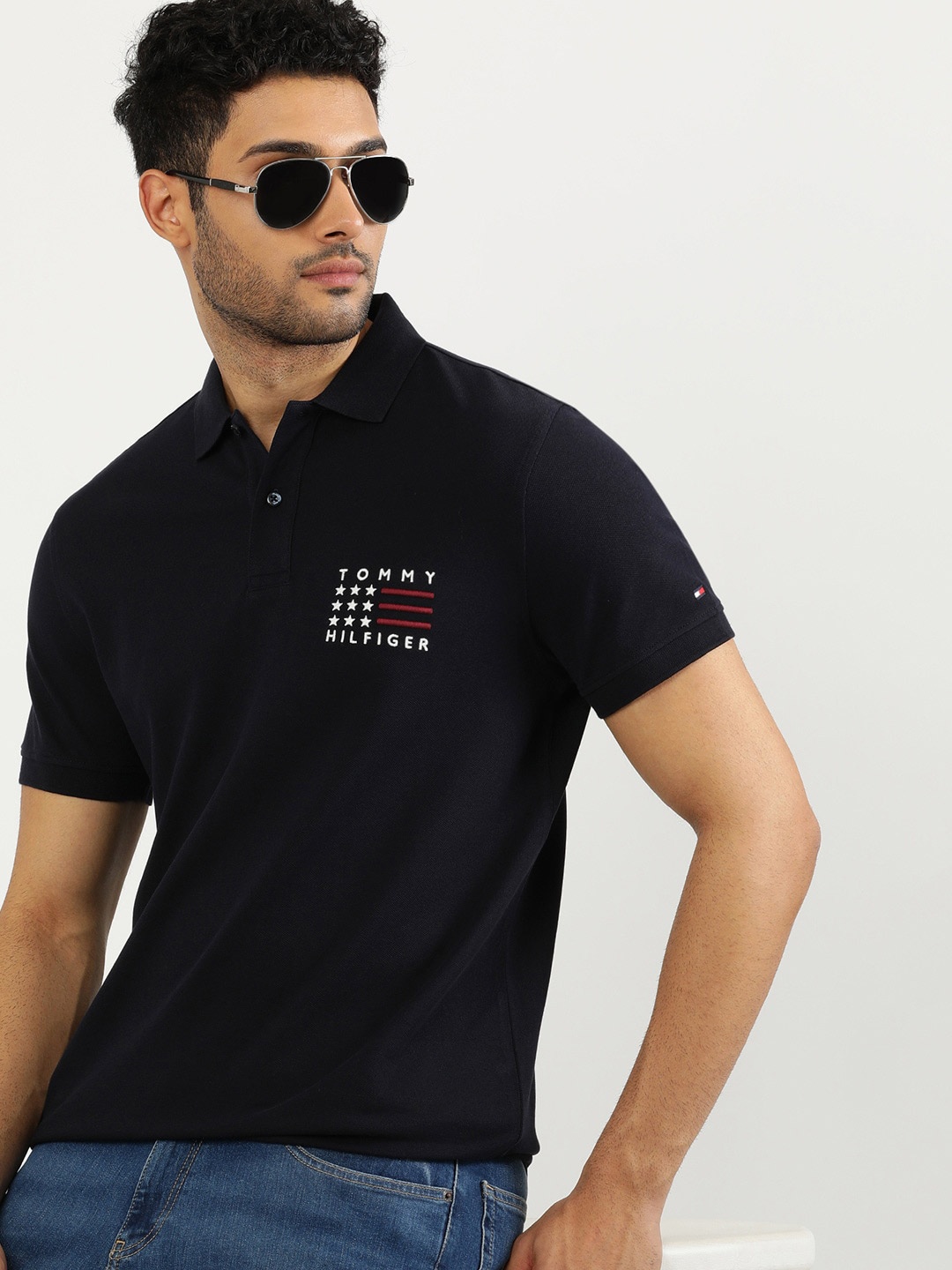 

Tommy Hilfiger Men Polo Collar T-shirt, Black