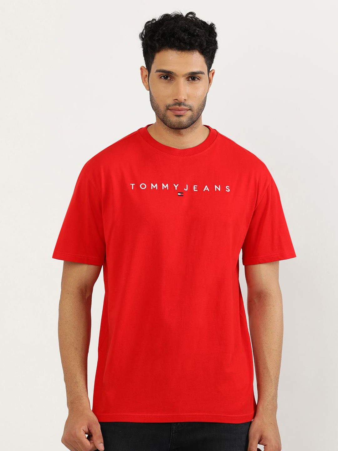 

Tommy Hilfiger Men Typography Printed Polo Collar T-shirt, Red