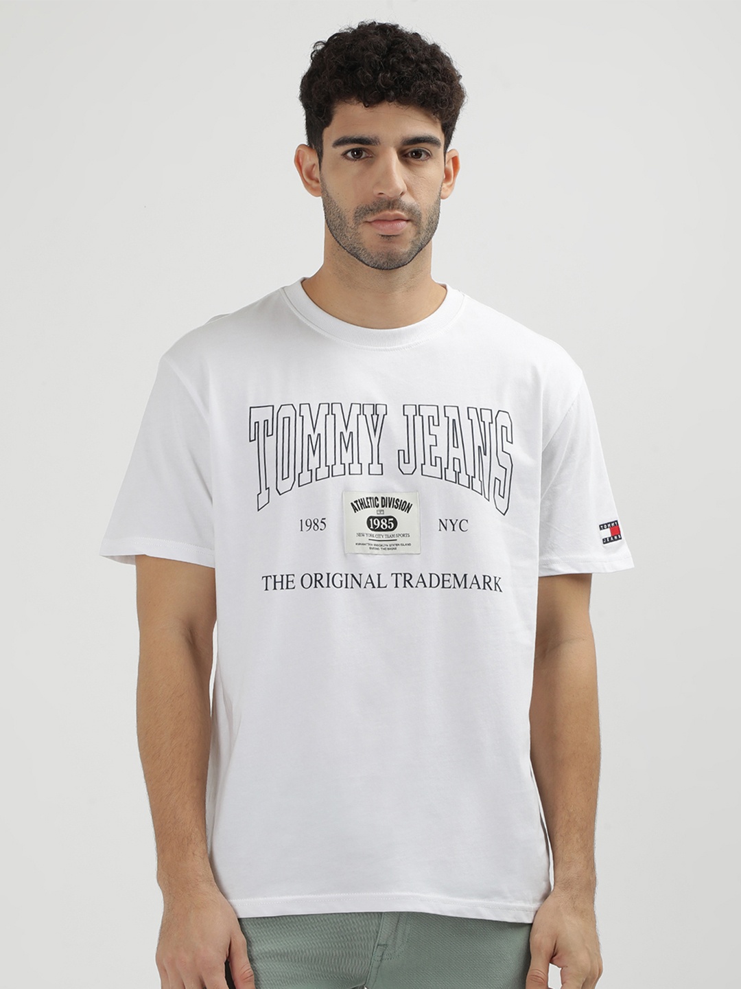 Tommy Hilfiger Typography Printed Cotton T-shirt, White