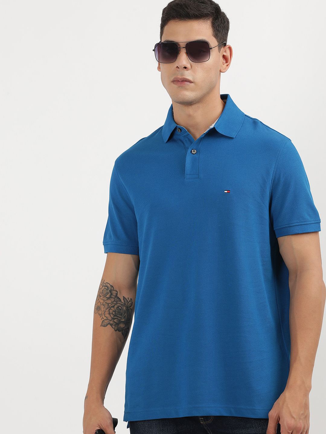 

Tommy Hilfiger Men Polo Collar T-shirt, Blue