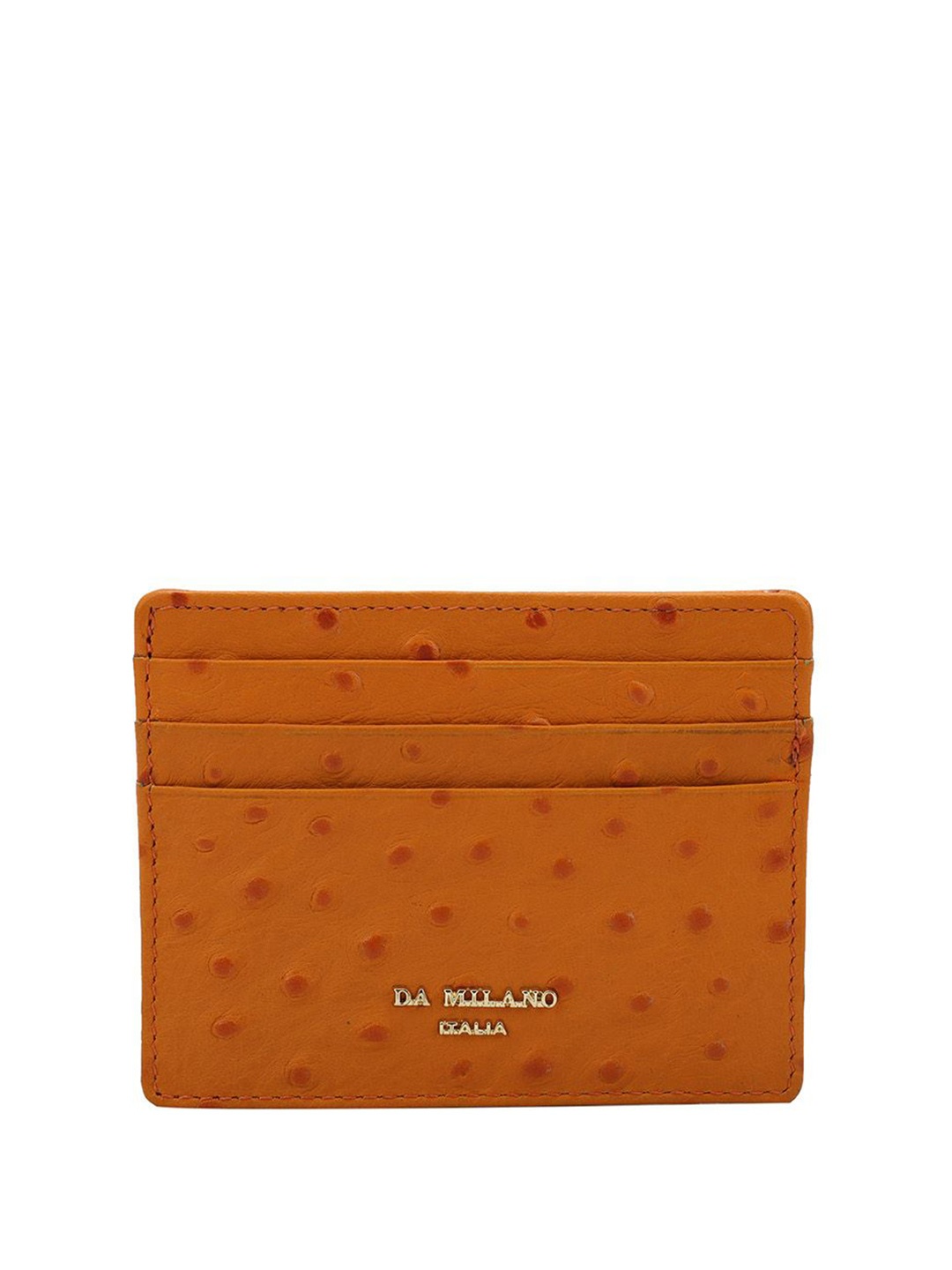 

Da Milano Unisex Leather Card Holder, Orange