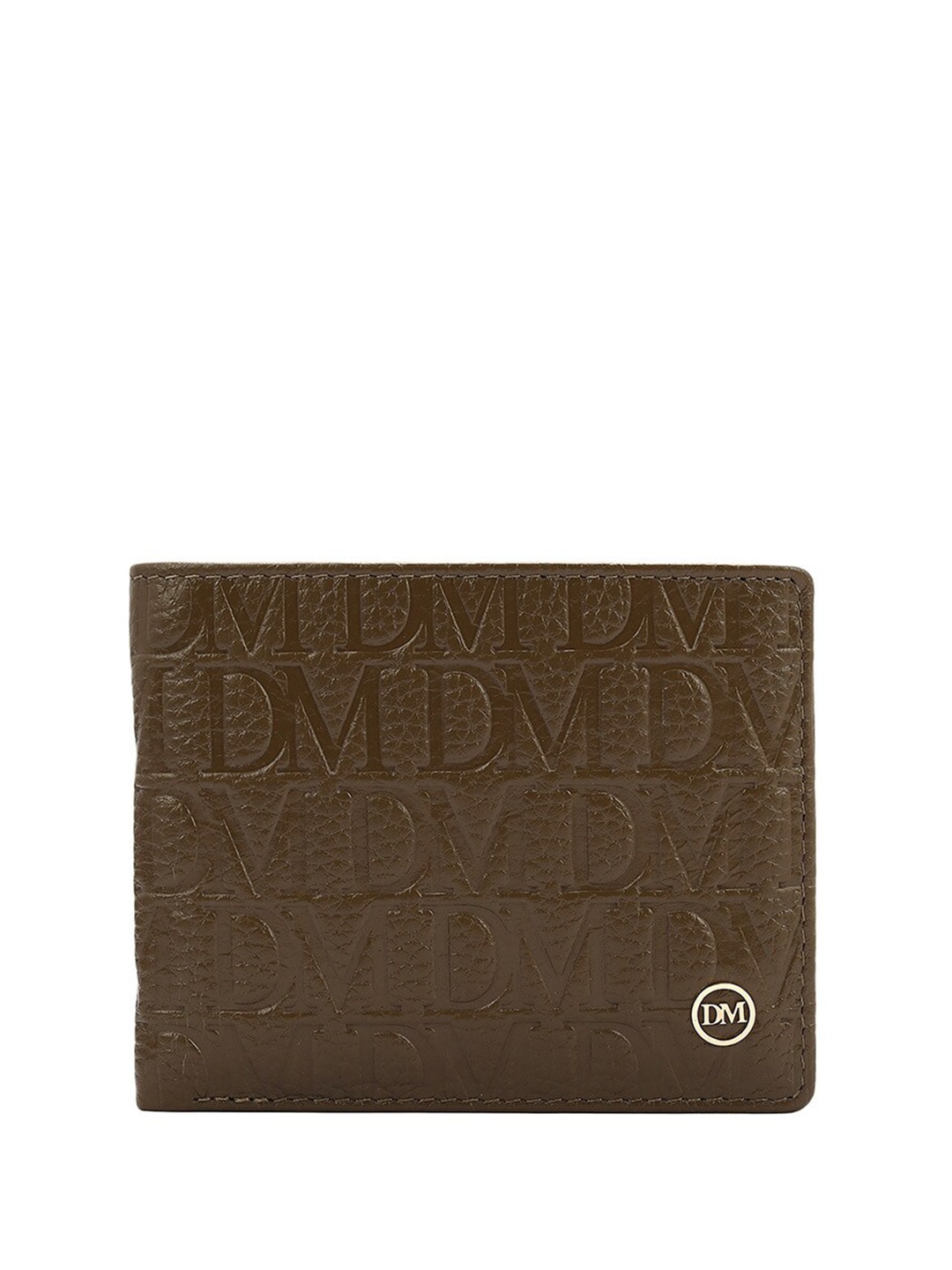 

Da Milano Men Textured Leather Two Fold Wallet, Brown