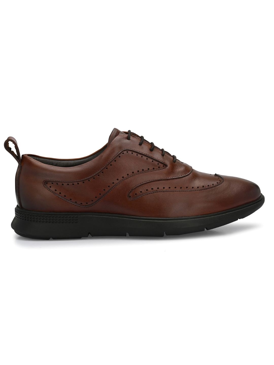 

LEGWORK Men Round Toe Leather Formal Brogues, Tan