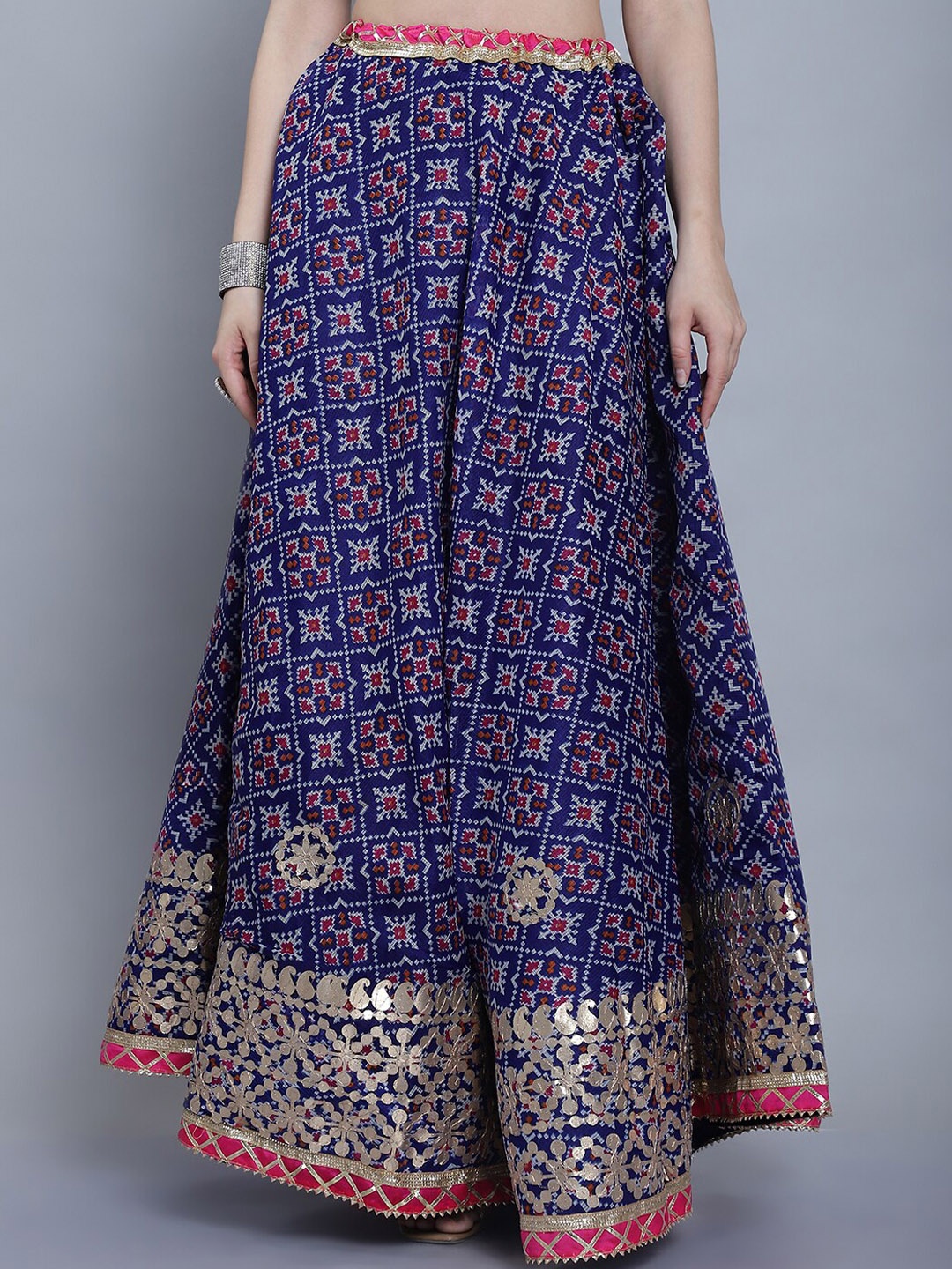 

SOUNDARYA Women Geometric Printed Flared Maxi Skirts, Blue