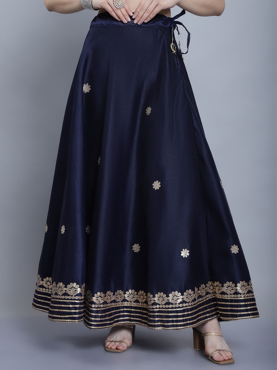 

SOUNDARYA Women Embellished Flared Maxi Skirts, Navy blue